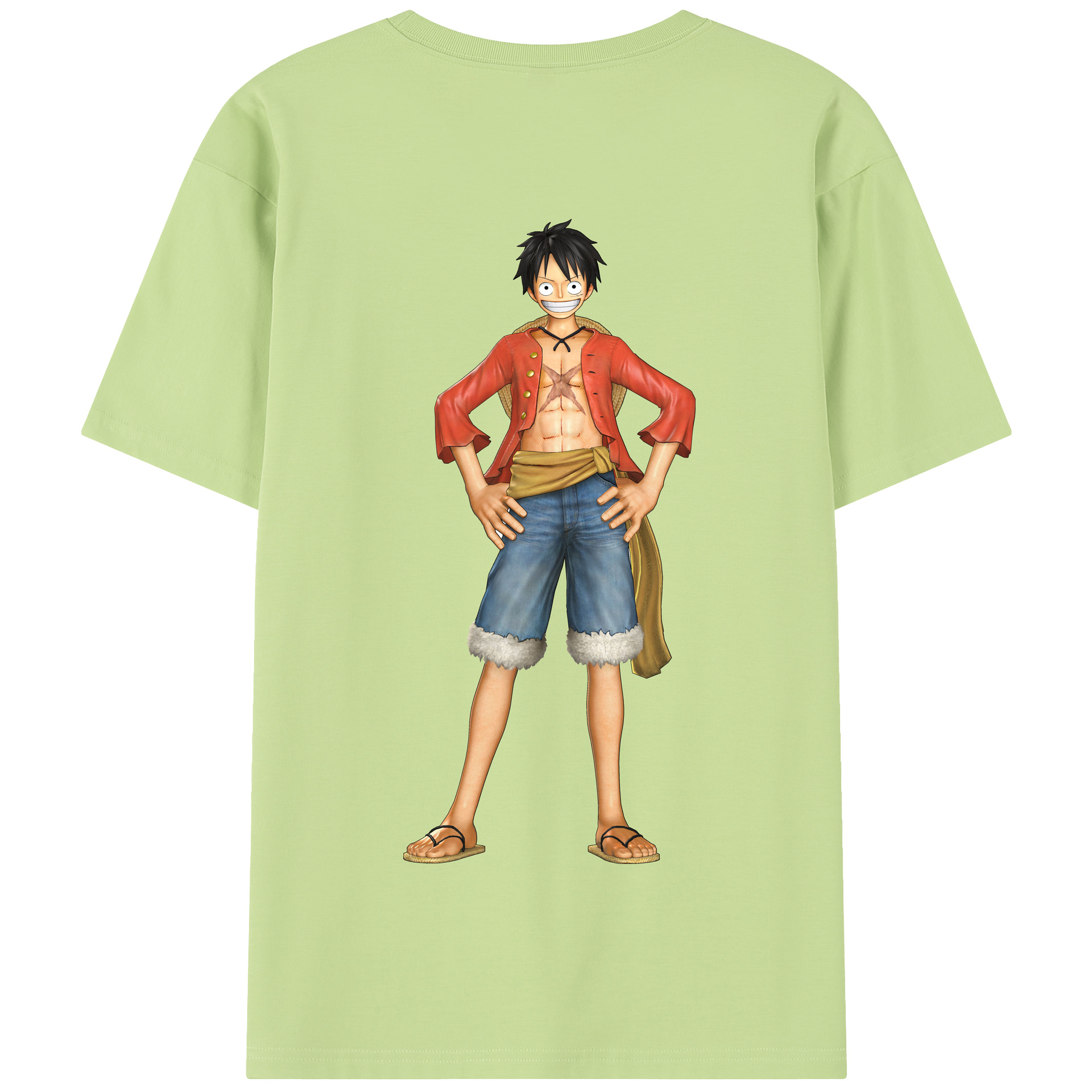 ワンピース モンキー・D・ルフィ ONE PIECE Monkey D. Luffy 綿100％半袖Tシャツ（背面プリント）